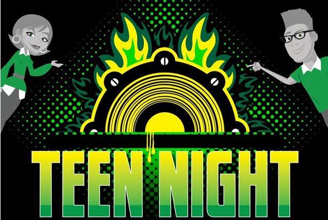 Teen Night logo with animated teens 