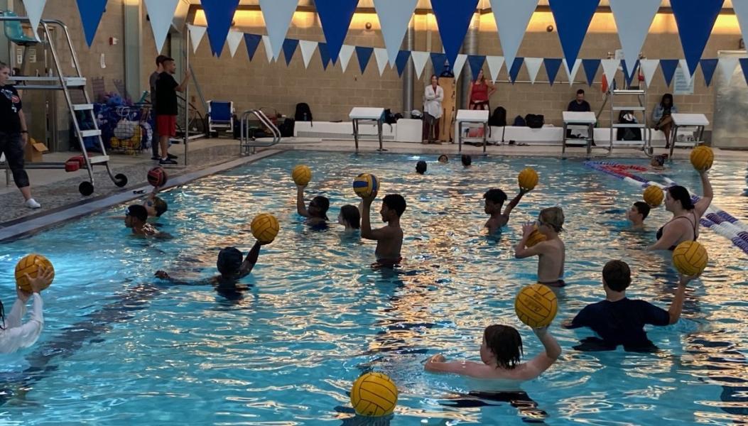 Kids Playing Water Polo at Deanwood Pool