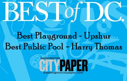 Washington City Paper Best of DC Logo - Best Playground - Upshur, Best Pool - Harry Thomas