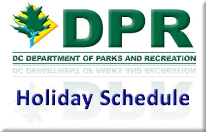 Department of Parks and Recreation (DPR) Holdiday Schedule Logo